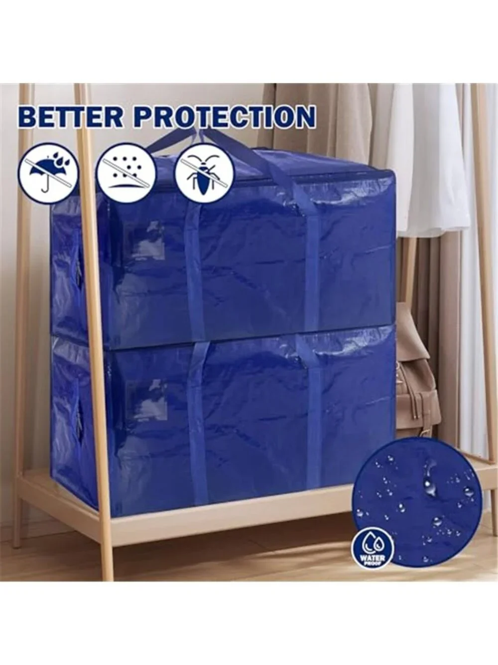 8 Pack Extra Heavy Duty Large Moving Bags with Strong Zipper & Carrying Handles